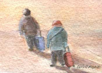 "End Of The Line" by Betty Willmore, Madison WI - Watercolor - SOLD